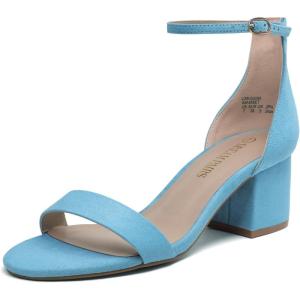 image:imageDREAM PAIRS Womens LowChunk Low Heel Pump SandalBlueSuede