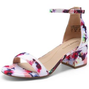 image:imageDREAM PAIRS Womens LowChunk Low Heel Pump SandalFloral