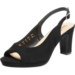 image:imageDREAM PAIRS Womens Sexy High Chunky Heels Peep Toe Platform Block Slingback Dress Pumps ShoesBlackSuede