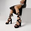 image:imageDREAM PAIRS High Heels Chunky Block Platform Heels for Women Strappy Gladiator Sexy Open Toe Heels Dressy Pumps SandalsBlack