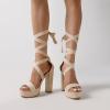 image:imageDREAM PAIRS High Heels Chunky Block Platform Heels for Women Strappy Gladiator Sexy Open Toe Heels Dressy Pumps SandalsNude