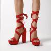 image:imageDREAM PAIRS High Heels Chunky Block Platform Heels for Women Strappy Gladiator Sexy Open Toe Heels Dressy Pumps SandalsRed