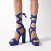image:imageDREAM PAIRS High Heels Chunky Block Platform Heels for Women Strappy Gladiator Sexy Open Toe Heels Dressy Pumps SandalsRoyal Blue
