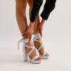 image:imageDREAM PAIRS High Heels Chunky Block Platform Heels for Women Strappy Gladiator Sexy Open Toe Heels Dressy Pumps SandalsSilver