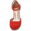 image:imageDREAM PAIRS Office02 Womens Classy Mary Jane Double Ankle Strap Almond Toe High Heel PumpsRedNubuck