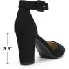image:imageDREAM PAIRS Womens High Heel Ankle Strap Closed Toe Chunky Wedding Pumps ShoesBlackNubuck