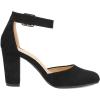 image:imageDREAM PAIRS Womens High Heel Ankle Strap Closed Toe Chunky Wedding Pumps ShoesBlackSuede