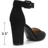 image:imageDREAM PAIRS Womens High Heel Ankle Strap Closed Toe Chunky Wedding Pumps ShoesBlackSuede