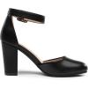 image:imageDREAM PAIRS Womens High Heel Ankle Strap Closed Toe Chunky Wedding Pumps ShoesBlackpu