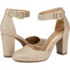 image:imageDREAM PAIRS Womens High Heel Ankle Strap Closed Toe Chunky Wedding Pumps ShoesGoldGlitter