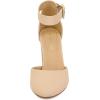 image:imageDREAM PAIRS Womens High Heel Ankle Strap Closed Toe Chunky Wedding Pumps ShoesNudeNubuck