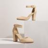 image:imageDREAM PAIRS Womens High Heel Ankle Strap Closed Toe Chunky Wedding Pumps ShoesNudeNubuck