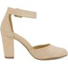 image:imageDREAM PAIRS Womens High Heel Ankle Strap Closed Toe Chunky Wedding Pumps ShoesNudeSuede