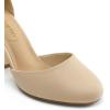 image:imageDREAM PAIRS Womens High Heel Ankle Strap Closed Toe Chunky Wedding Pumps ShoesNudeSuede