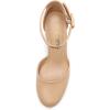 image:imageDREAM PAIRS Womens High Heel Ankle Strap Closed Toe Chunky Wedding Pumps ShoesNudepu