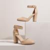 image:imageDREAM PAIRS Womens High Heel Ankle Strap Closed Toe Chunky Wedding Pumps ShoesNudepu