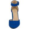 image:imageDREAM PAIRS Womens High Heel Ankle Strap Closed Toe Chunky Wedding Pumps ShoesRoyalBlueSuede