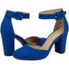 image:imageDREAM PAIRS Womens High Heel Ankle Strap Closed Toe Chunky Wedding Pumps ShoesRoyalBlueSuede