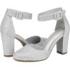 image:imageDREAM PAIRS Womens High Heel Ankle Strap Closed Toe Chunky Wedding Pumps ShoesSilverGlitter