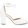 image:imageDREAM PAIRS Womens High Heel Ankle Strap Closed Toe Chunky Wedding Pumps ShoesWhitePu