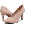 image:imageDREAM PAIRS Womens High Stiletto Heels Closed Pointed Toe Dress Pumps Shoes for Wedding Work Office Business 3 InchesNudeSuede