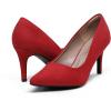 image:imageDREAM PAIRS Womens High Stiletto Heels Closed Pointed Toe Dress Pumps Shoes for Wedding Work Office Business 3 InchesRedSuede