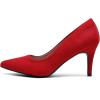 image:imageDREAM PAIRS Womens High Stiletto Heels Closed Pointed Toe Dress Pumps Shoes for Wedding Work Office Business 3 InchesRedSuede