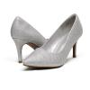 image:imageDREAM PAIRS Womens High Stiletto Heels Closed Pointed Toe Dress Pumps Shoes for Wedding Work Office Business 3 InchesSilverGlitter