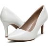 image:imageDREAM PAIRS Womens High Stiletto Heels Closed Pointed Toe Dress Pumps Shoes for Wedding Work Office Business 3 InchesWhitePat