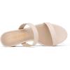image:imageDREAM PAIRS Womens Two Strap Open Toe Low Block Chunky Heels Sandals Dress Pumps Casual Summer Mules ShoesApricontPu
