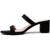 image:imageDREAM PAIRS Womens Two Strap Open Toe Low Block Chunky Heels Sandals Dress Pumps Casual Summer Mules ShoesBlacknubuck