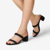 image:imageDREAM PAIRS Womens Two Strap Open Toe Low Block Chunky Heels Sandals Dress Pumps Casual Summer Mules ShoesBlacknubuck