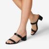image:imageDREAM PAIRS Womens Two Strap Open Toe Low Block Chunky Heels Sandals Dress Pumps Casual Summer Mules ShoesBlackstone