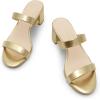 image:imageDREAM PAIRS Womens Two Strap Open Toe Low Block Chunky Heels Sandals Dress Pumps Casual Summer Mules ShoesGoldpu