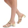 image:imageDREAM PAIRS Womens Two Strap Open Toe Low Block Chunky Heels Sandals Dress Pumps Casual Summer Mules ShoesGoldpu