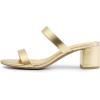 image:imageDREAM PAIRS Womens Two Strap Open Toe Low Block Chunky Heels Sandals Dress Pumps Casual Summer Mules ShoesGoldpu