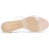 image:imageDREAM PAIRS Womens Two Strap Open Toe Low Block Chunky Heels Sandals Dress Pumps Casual Summer Mules ShoesNudeTpu