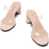 image:imageDREAM PAIRS Womens Two Strap Open Toe Low Block Chunky Heels Sandals Dress Pumps Casual Summer Mules ShoesNudeTpu