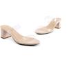 image:imageDREAM PAIRS Womens Two Strap Open Toe Low Block Chunky Heels Sandals Dress Pumps Casual Summer Mules ShoesNudeTpu