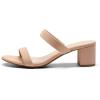 image:imageDREAM PAIRS Womens Two Strap Open Toe Low Block Chunky Heels Sandals Dress Pumps Casual Summer Mules ShoesNudenubuck