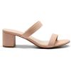 image:imageDREAM PAIRS Womens Two Strap Open Toe Low Block Chunky Heels Sandals Dress Pumps Casual Summer Mules ShoesNudenubuck