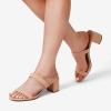 image:imageDREAM PAIRS Womens Two Strap Open Toe Low Block Chunky Heels Sandals Dress Pumps Casual Summer Mules ShoesNudenubuck