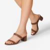 image:imageDREAM PAIRS Womens Two Strap Open Toe Low Block Chunky Heels Sandals Dress Pumps Casual Summer Mules ShoesToffee