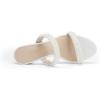 image:imageDREAM PAIRS Womens Two Strap Open Toe Low Block Chunky Heels Sandals Dress Pumps Casual Summer Mules ShoesWhitepearl