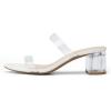 image:imageDREAM PAIRS Womens Two Strap Open Toe Low Block Chunky Heels Sandals Dress Pumps Casual Summer Mules ShoesWhitetpu
