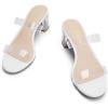image:imageDREAM PAIRS Womens Two Strap Open Toe Low Block Chunky Heels Sandals Dress Pumps Casual Summer Mules ShoesWhitetpu