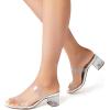 image:imageDREAM PAIRS Womens Two Strap Open Toe Low Block Chunky Heels Sandals Dress Pumps Casual Summer Mules ShoesWhitetpu