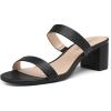 image:imageDREAM PAIRS Womens Two Strap Open Toe Low Block Chunky Heels Sandals Dress Pumps Casual Summer Mules ShoesBlackPu