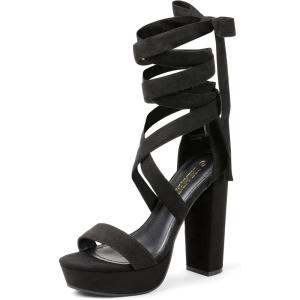 image:imageDREAM PAIRS High Heels Chunky Block Platform Heels for Women Strappy Gladiator Sexy Open Toe Heels Dressy Pumps SandalsBlack