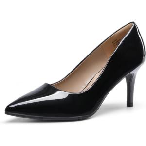 image:imageDREAM PAIRS Womens High Stiletto Heels Closed Pointed Toe Dress Pumps Shoes for Wedding Work Office Business 3 InchesBlackPat